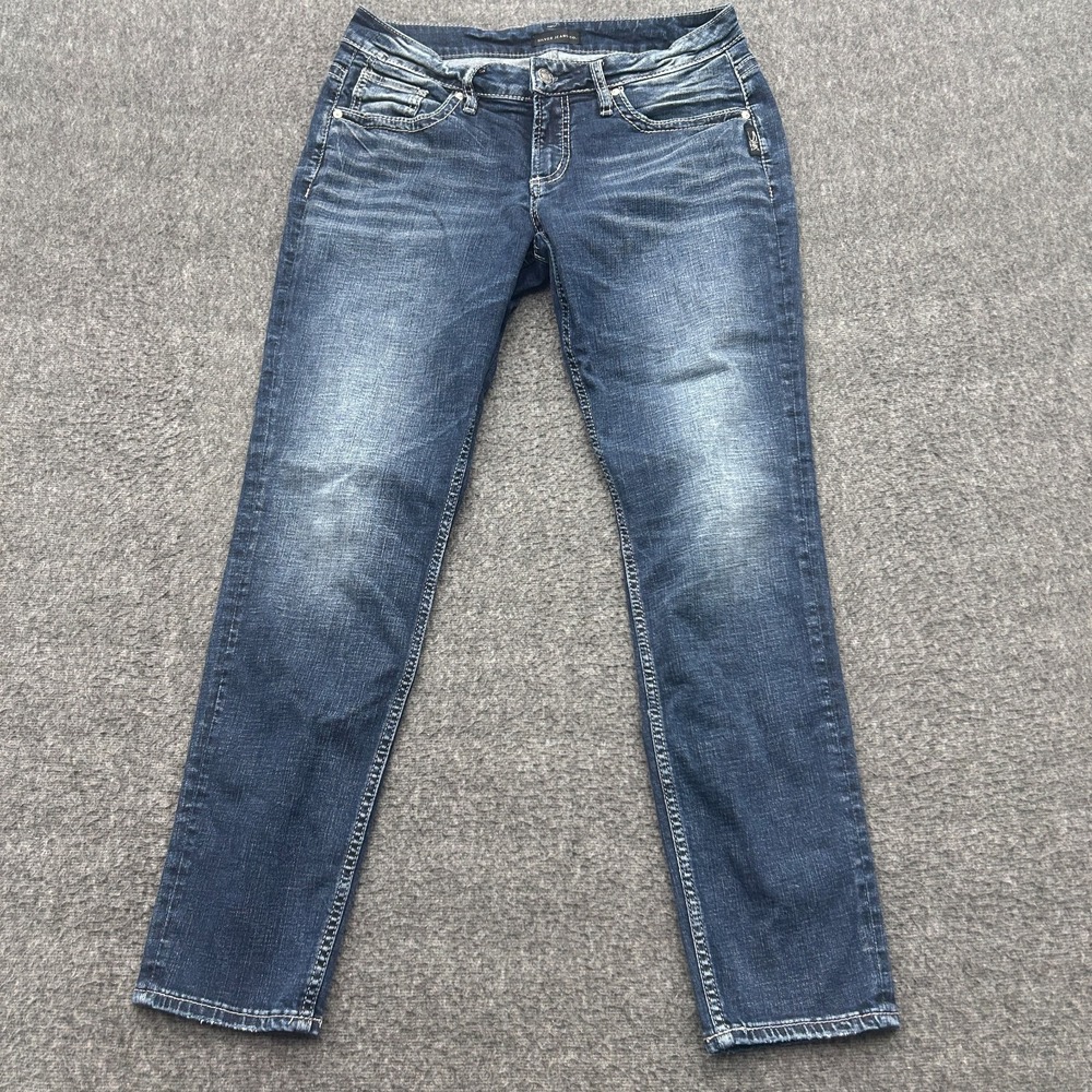 Silver Jeans Boyfriend Fit Womens 28X27 Blue Denim‎